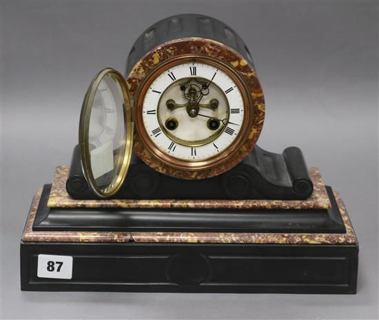 A French marble mantel clock height 23cm